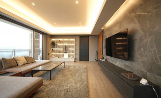 大阪市城東区M邸｜リビングリノベーション（大理石調タイルと間接照明の施工事例）