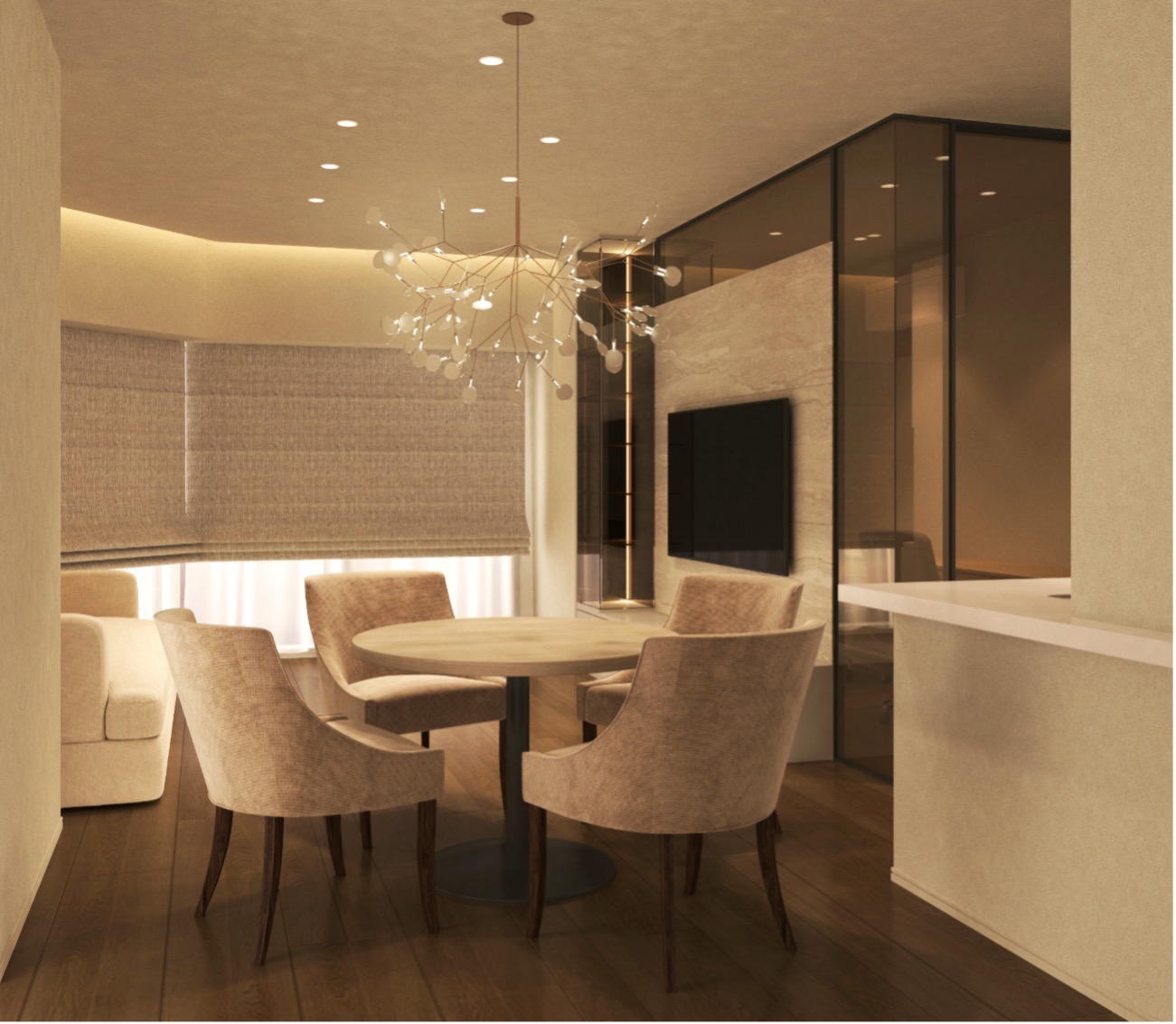 キッチン一体型のダイニングテーブルの魅力